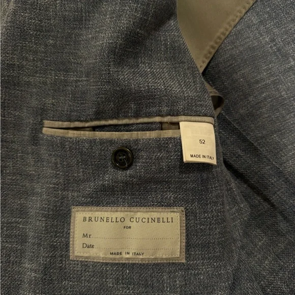 Brunello Cucinelli Blue-Grey Textured Sport Coat - Picture 4 of 7